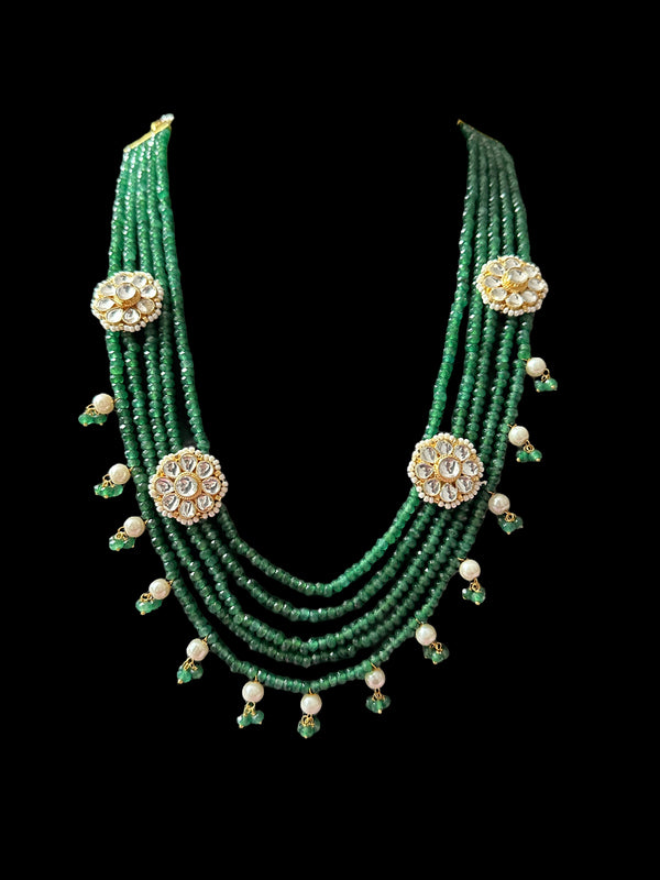 DLN63 pachi kundan necklace in beads ( READY TO SHIP )