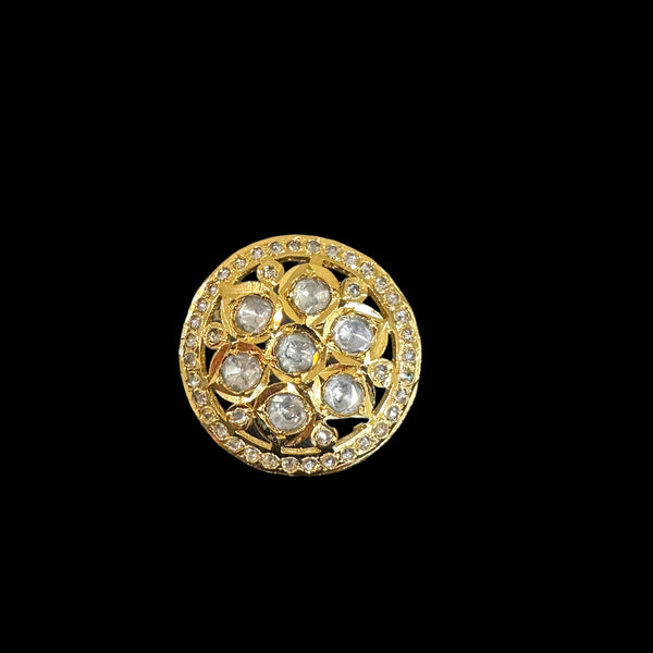 Gold plated ring in moissanite ( READY TO SHIP )