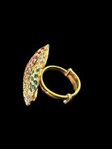 Gold plated silver ring in ruby emerald ( READY TO SHIP )