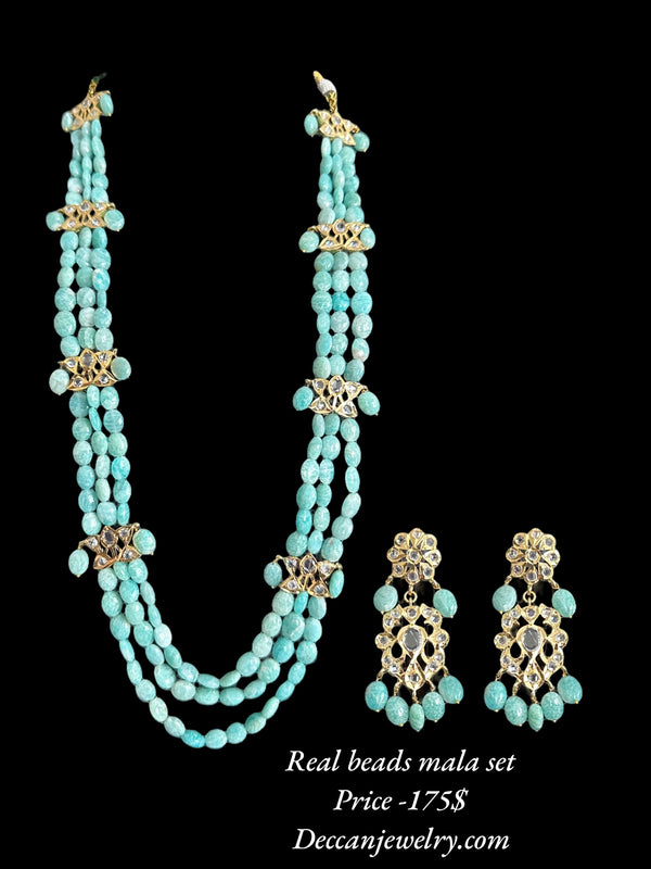 DLN65 turquoise  beads Rani haar with earrings ( READY TO SHIP )
