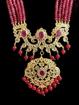 DLN31 gold plated Hyderabadi Rani haar in semi precious rubies ( READY TO SHIP )