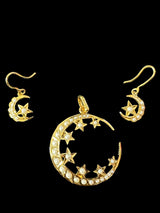 Gold plated silver pendant set in fresh water pearls ( READY TO SHIP )