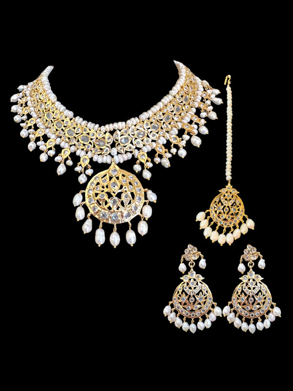 BR351 Neema bridal set in fresh water pearls ( READY TO SHIP )