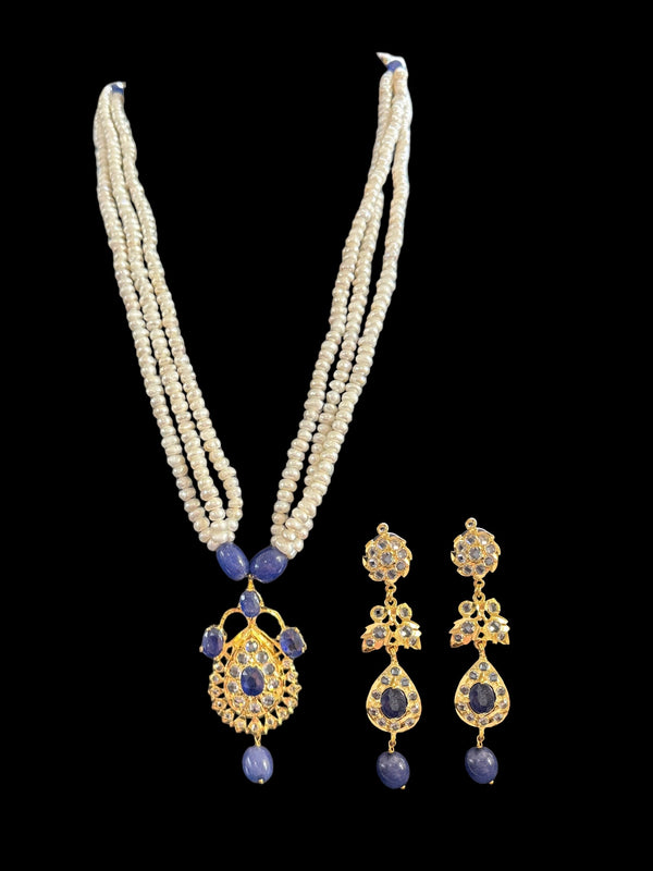 PS216 Jugni in fresh water  pearls and sapphires ( SHIPS IN 4 WEEKS )