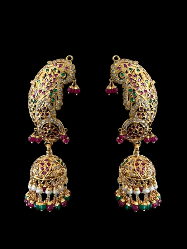 Gold plated silver kaanphool / ear cuffs ( READY TO SHIP)