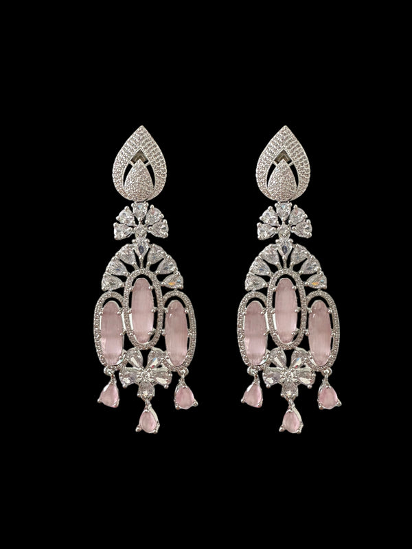 Cz earrings -pink  ( READY TO SHIP )