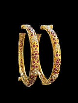 Ruby pearl Jadau gold plated silver bangles  ( READY TO SHIP)