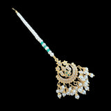 Gold plated silver tikka in fresh water pearls ( READY TO SHIP  )