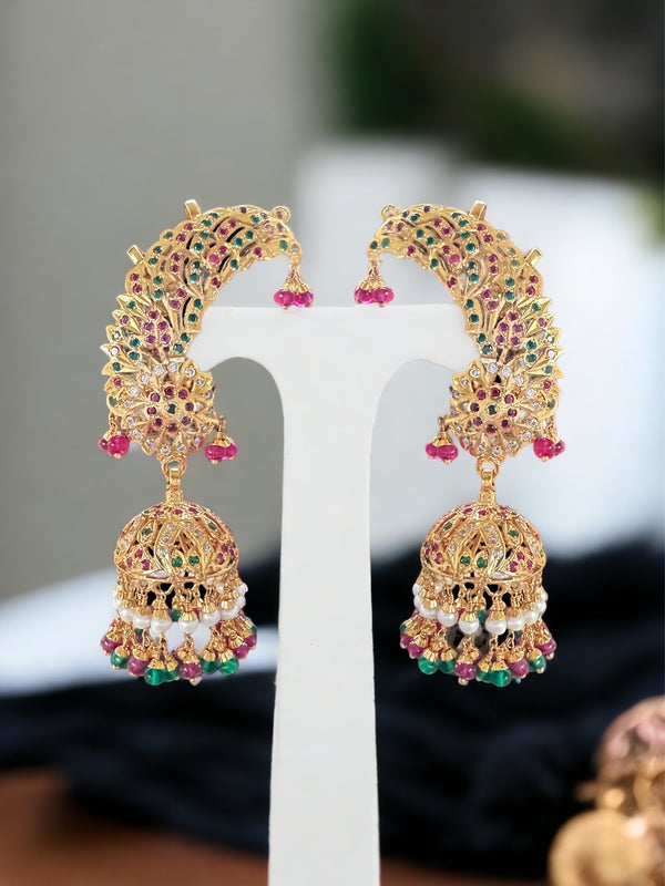 Gold plated silver kaanphool / ear cuffs ( READY TO SHIP) (Copy)