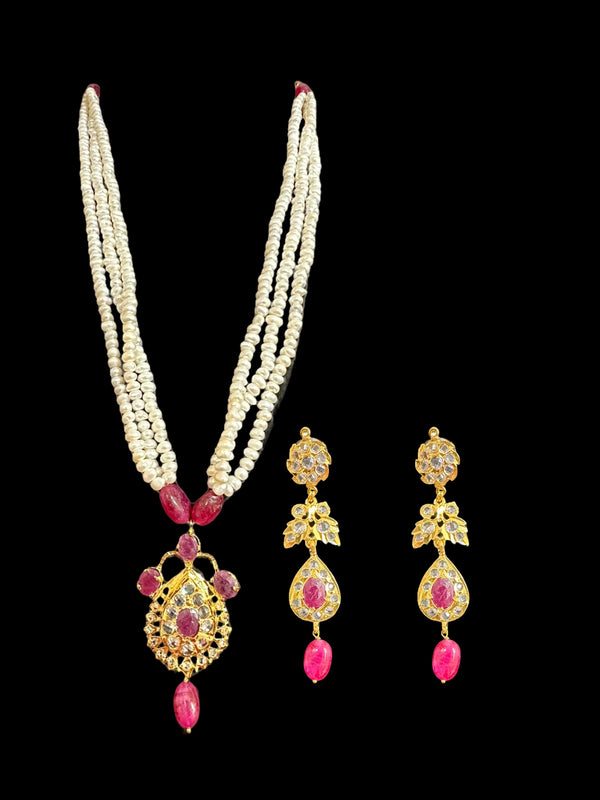 PS217 Jugni in fresh water  pearls and rubies  ( READY TO SHIP)
