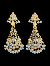 Gold plated silver earrings in fresh water pearls ( READY TO SHIP)