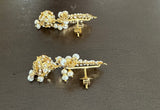 92.5 silver gold plated earrings in fresh water pearls (READY TO SHIP )