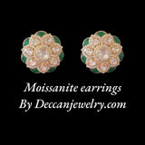 Moissanite gold plated silver earrings ( READY TO SHIP )