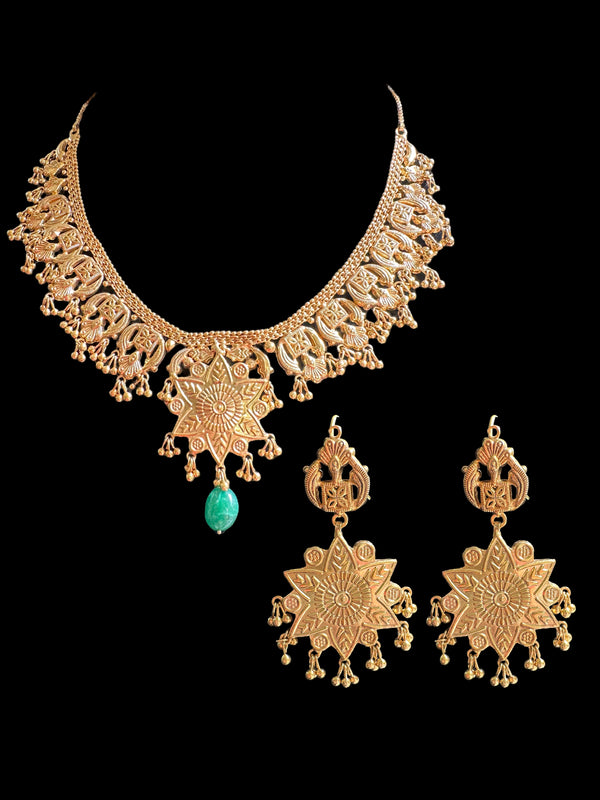 DNS59 Gold plated necklace with earrings ( READY TO SHIP )