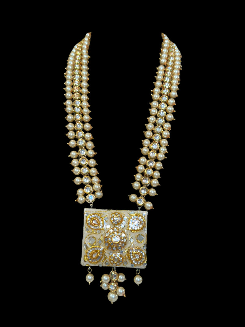 DLN28 kundan meenakari long necklace set ( READY TO SHIP)