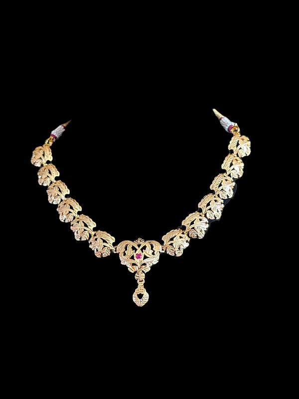 Necklace with earrings in gold plated silver ( READY TO SHIP)