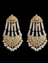 Fresh water pearl jhoomar earrings in gold plated silver ( SHIPS IN 4 WEEKS )