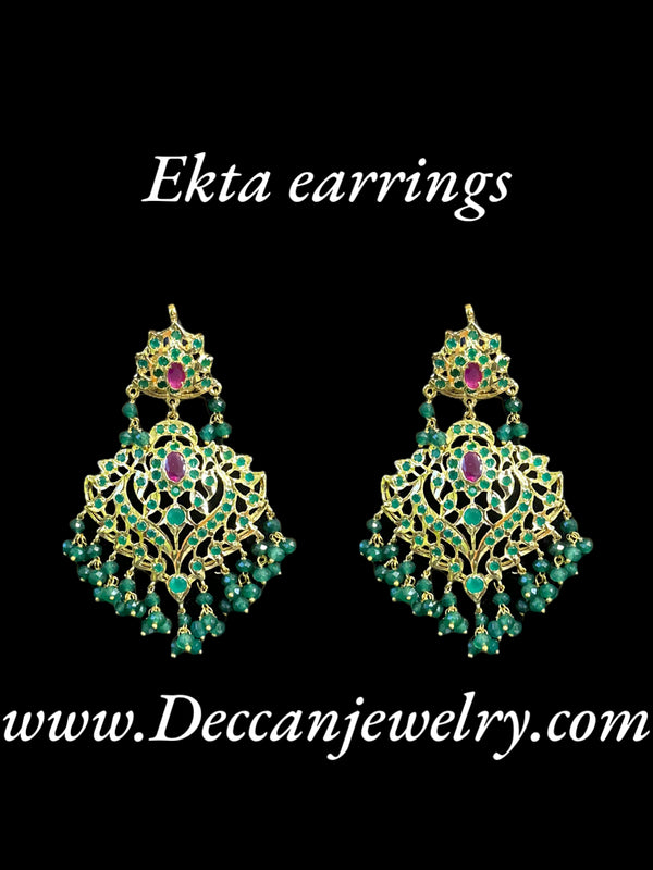 DER391 Ekta ruby emerald earrings ( SHIPS IN 2 WEEKS   )