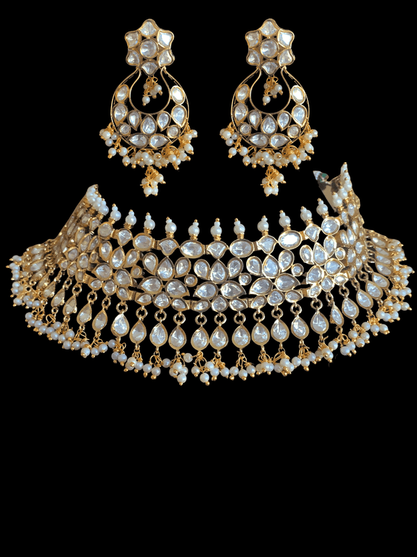 BR59   Kirti bridal choker with earrings ( READY TO SHIP)