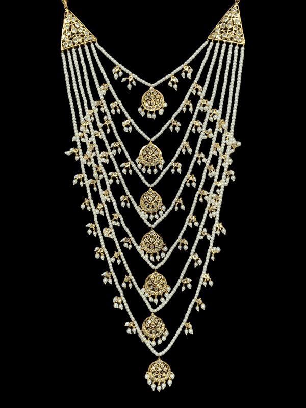 SAT28 Asmara Hyderabadi bridal satlada- shell pearls ( SHIPS IN 4 WEEKS )