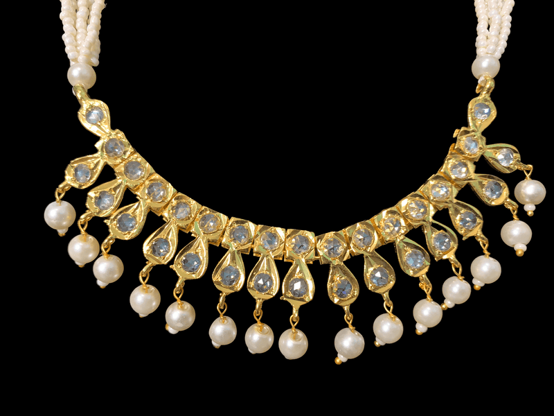 NS341 gold plated barfi necklace set ( SHIPS IN 4 WEEKS )
