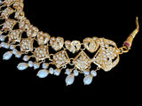 Fresh water pearl necklace with earrings in gold plated silver ( SHIPS IN 5 WEEKS )