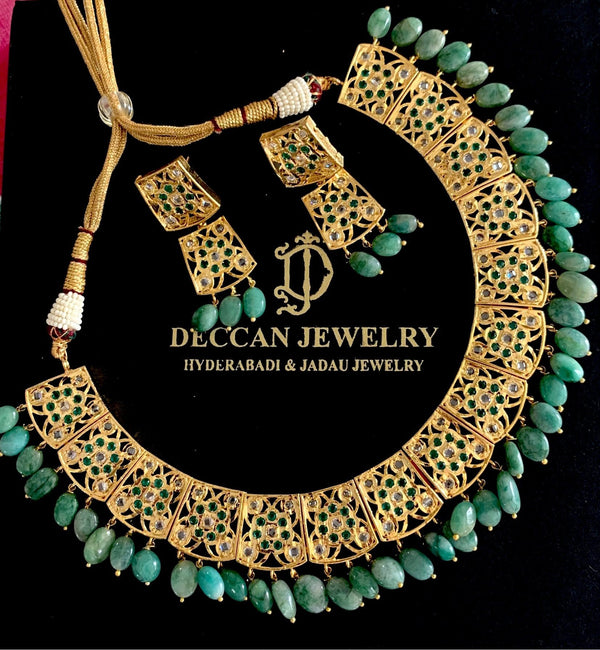 Badia Emerald necklace set  (SHIPS IN 2 WEEK )