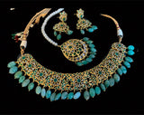 Heena necklace set in emeralds  ( SHIPS IN 3 WEEKS )