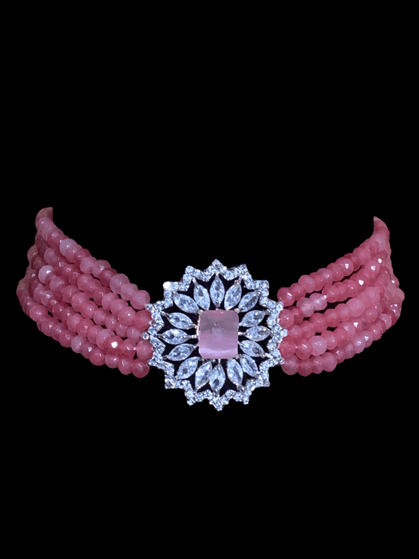 cz choker in pink  ( READY TO SHIP )
