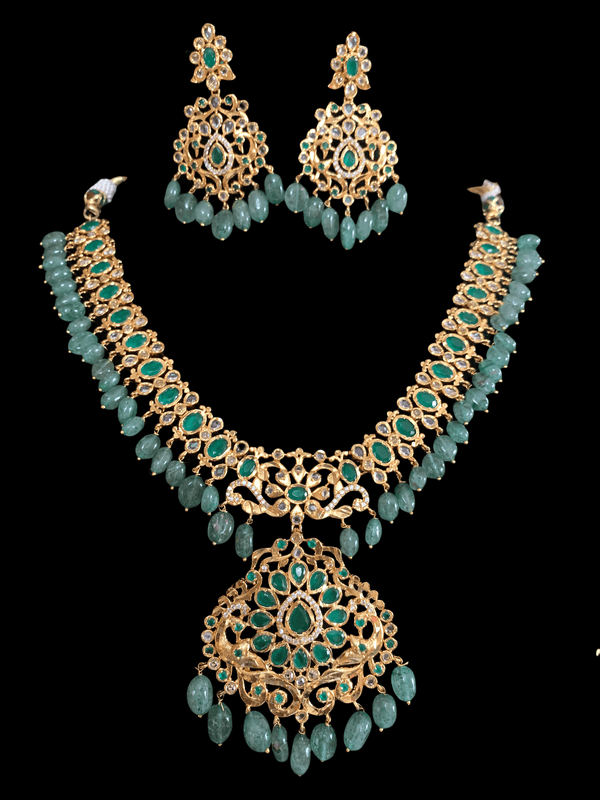 Amani emerald  necklace set (SHIPS IN 4 WEEKS    )
