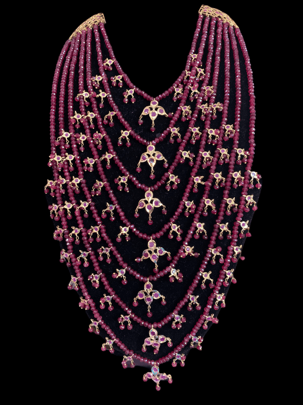 SAT30 Insia bridal satlada in ruby beads ( READY TO SHIP)