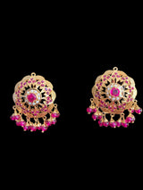 Ruby pearl gold plated silver earrings ( SHIPS IN 4 WEEKS)