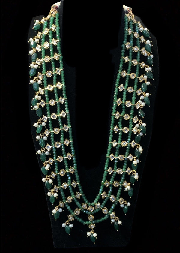 Tara onyx emerald beaded necklace ( SHIPS IN 4 WEEKS  )