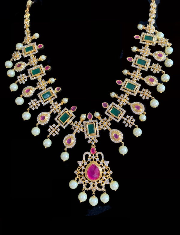 NS156 Mansha South Indian necklace set (READY TO SHIP  )