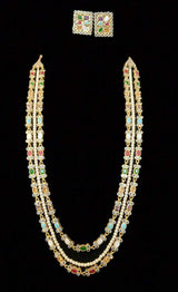 Navratan layered kundan necklace (SHIPS IN 2 WEEKS  )