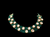 Tamara kundan with hydro beads necklace  - green   ( READY TO SHIP)