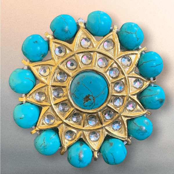 R10 Kundan ring  turquoise  ( SHIPS IN 4 WEEKS )