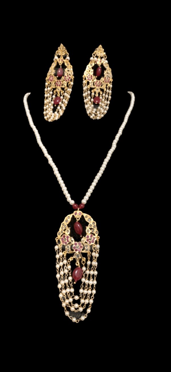 PS28 Madhuri  ruby pendant set ( SHIPS IN 3 WEEKS  )