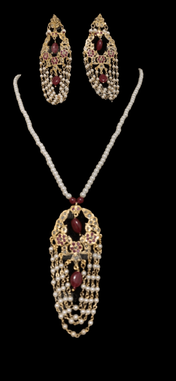 PS28 Madhuri  ruby pendant set ( SHIPS IN 3 WEEKS  )