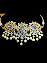 C182 Shaburi gold plated Hyderabadi choker with earrings ( READY TO SHIP)