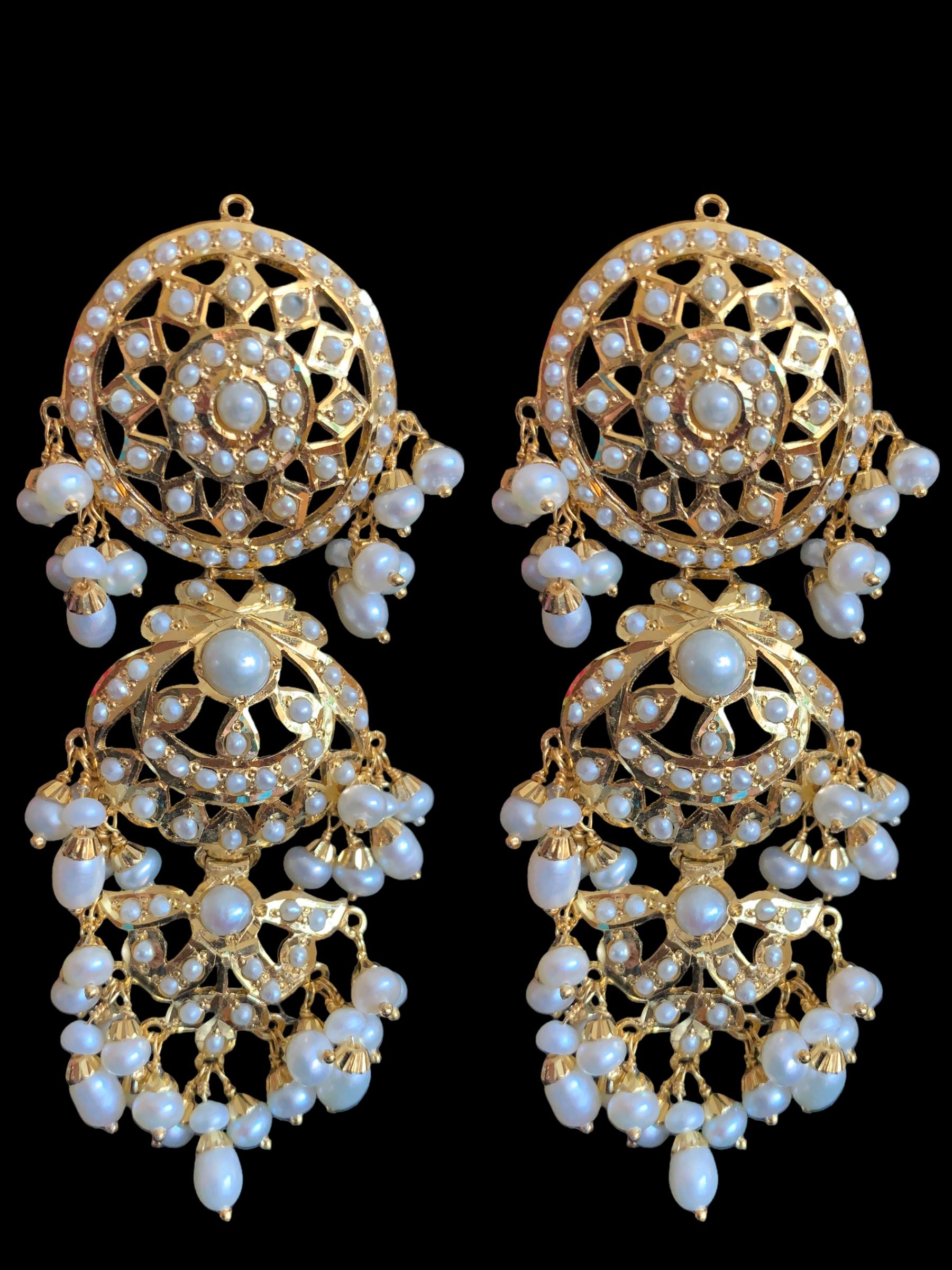 MAYA 92.5 silver gold plated earrings in pearls