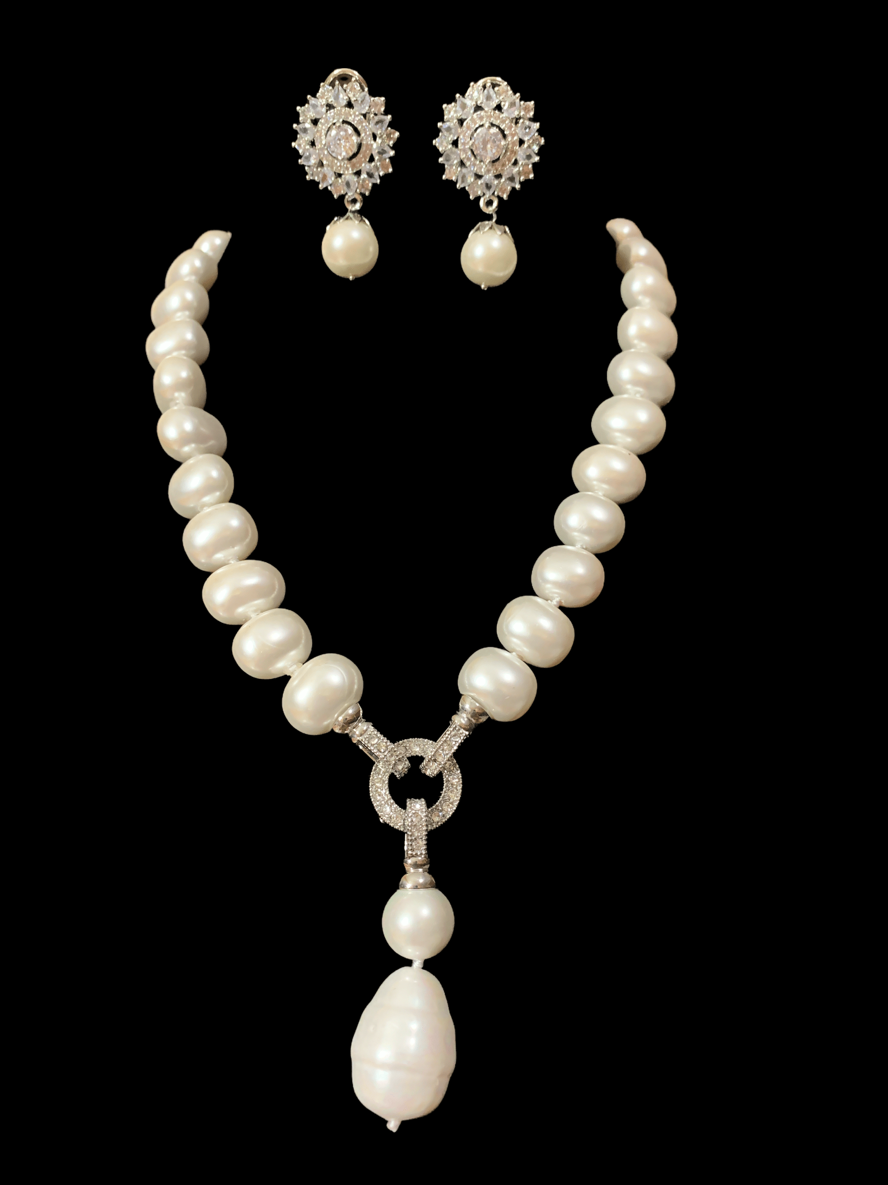 Deccan Jewelry NS14 Pearl Necklace Set Ready to Ship
