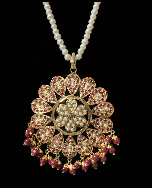 PS9 Kavya pendant set in Ruby    ( READY TO SHIP )