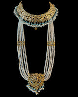 BR598 Leah bridal set in turquoise with pearls   (READY TO SHIP)