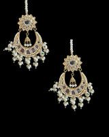 DER749  Deepa dangler earrings in kundan with pearls   ( READY TO SHIP )