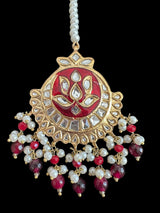 DJTK310  kundan and meenakari tika - Red ( READY TO SHIP )