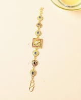 Ruby, Sapphire & Freshwater Pearl Gold-Plated Silver Bracelet ( READY TO SHIP )