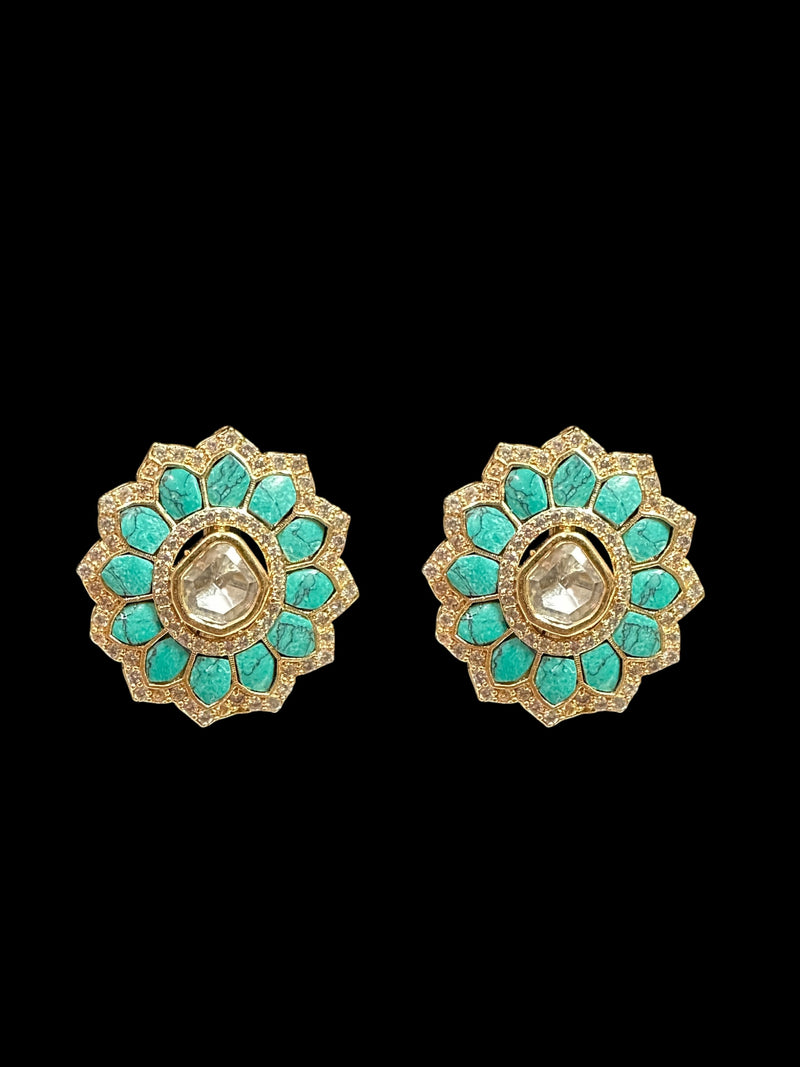 ET563 rose gold plated tops  with turquoise  ( READY TO SHIP )