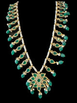 DLN113 Erica pathani haar in fresh water pearls with emerald beads ( READY TO SHIP  )