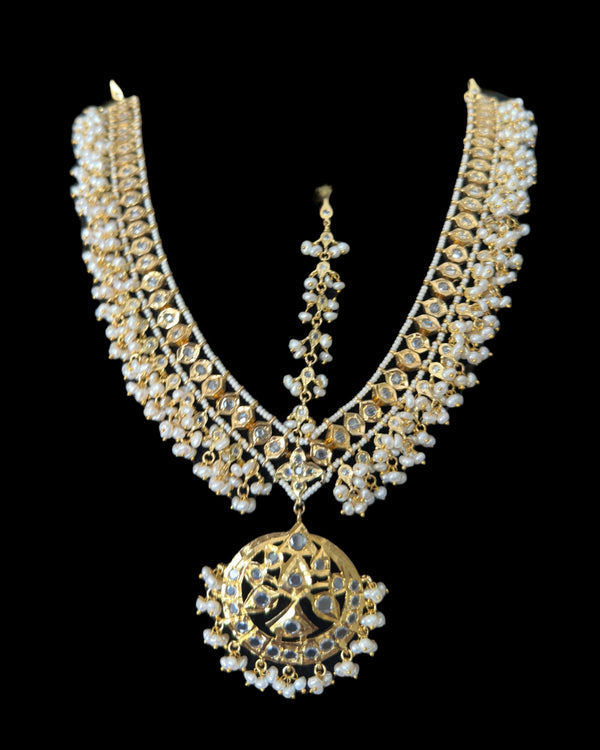 DJTK370 Meena bridal mathapatti in fresh water pearls ( READY TO SHIP )